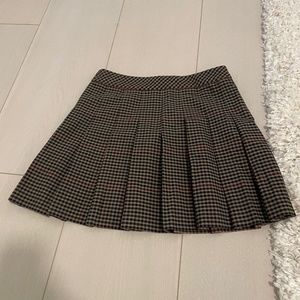 Aritzia Sunday Best Brown Plaid Olive Skirt Size 2
